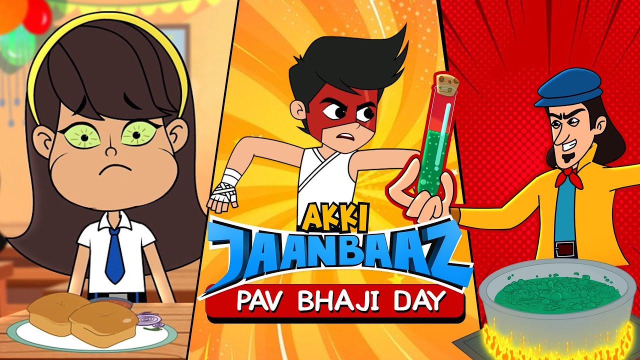 Akki Jaanbaaz vs Zombie Pav Bhaji | Fun Back to School Hindi Cartoons for Kids 🍔