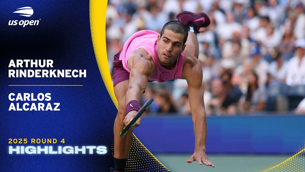 Arthur Rinderknech vs. Carlos Alcaraz Highlights | 2025 US Open Round 4