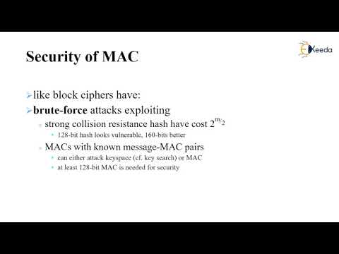 Security of MAC and HASH Function | Cryptography and Network Security
