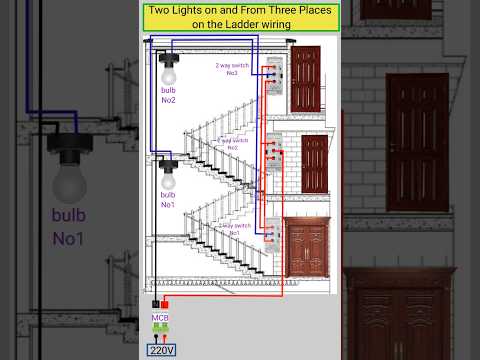l Two & Three floor staircase 2 way switch CONNECTION wiring diagram#reels #shorts #electrical