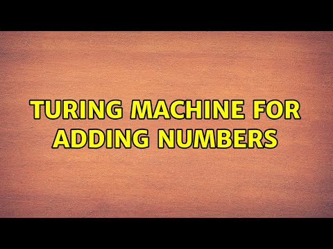 Turing machine for adding numbers