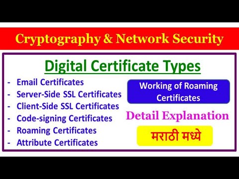 Different Digital Certificate Types || Working of Roaming Certificates || Explanation ||Cryptography