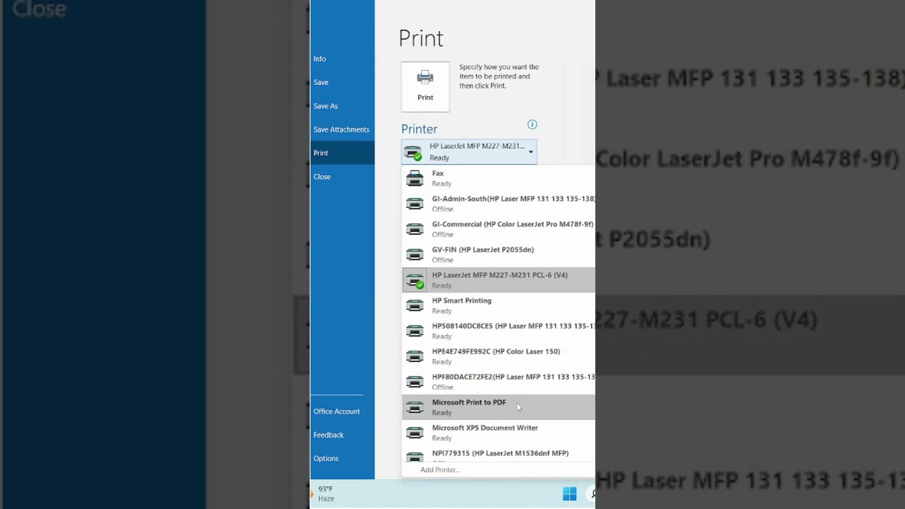 How to Save Microsoft Outlook Emails as PDF and Export to Excel #shorts