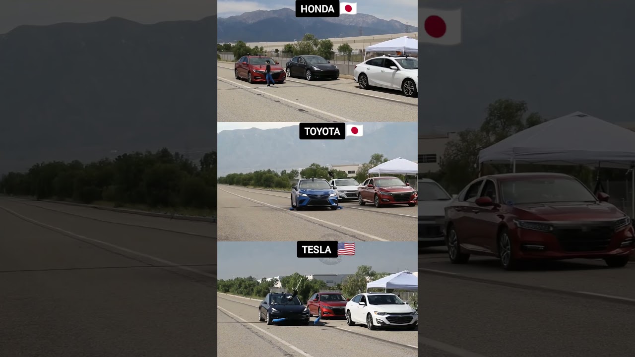 Brake Test: Tesla vs Toyota vs Honda