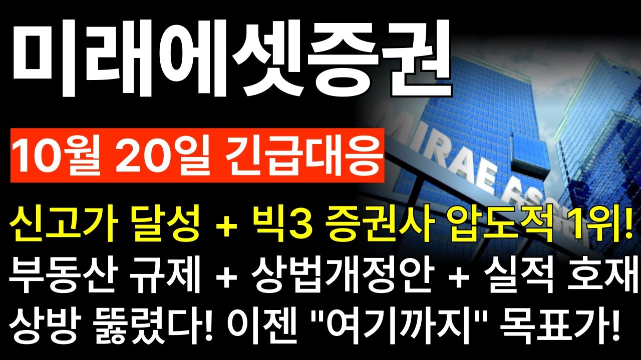 미래에셋증권 주가 전망 🚀 부동산 규제와 실적 호재로 신고가 돌파! 목표가와 분석 공개