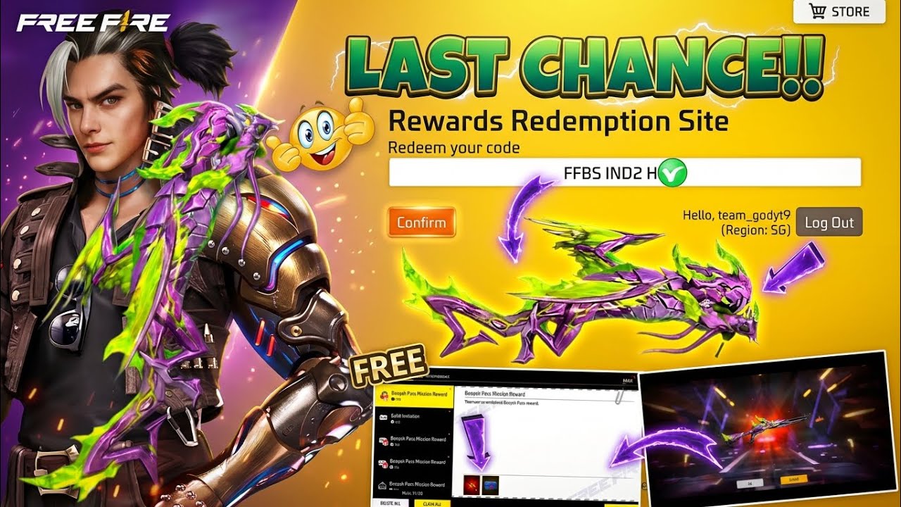 Free Fire Redeem Codes for March 6 ๐