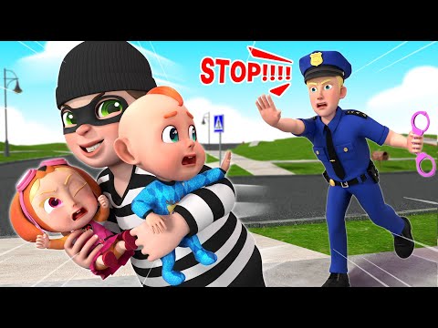 POLICE CHASE THIEF - Police Officer Song | Police Cartoon | Nursery Rhymes & Kids Song