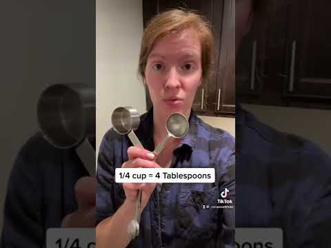 How many tablespoons are in a 1/4 cup? #shorts