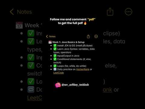 ☕ 30 Days Java Roadmap 💻Want to become a Java Developer? This 30-day roadmap covers everything...