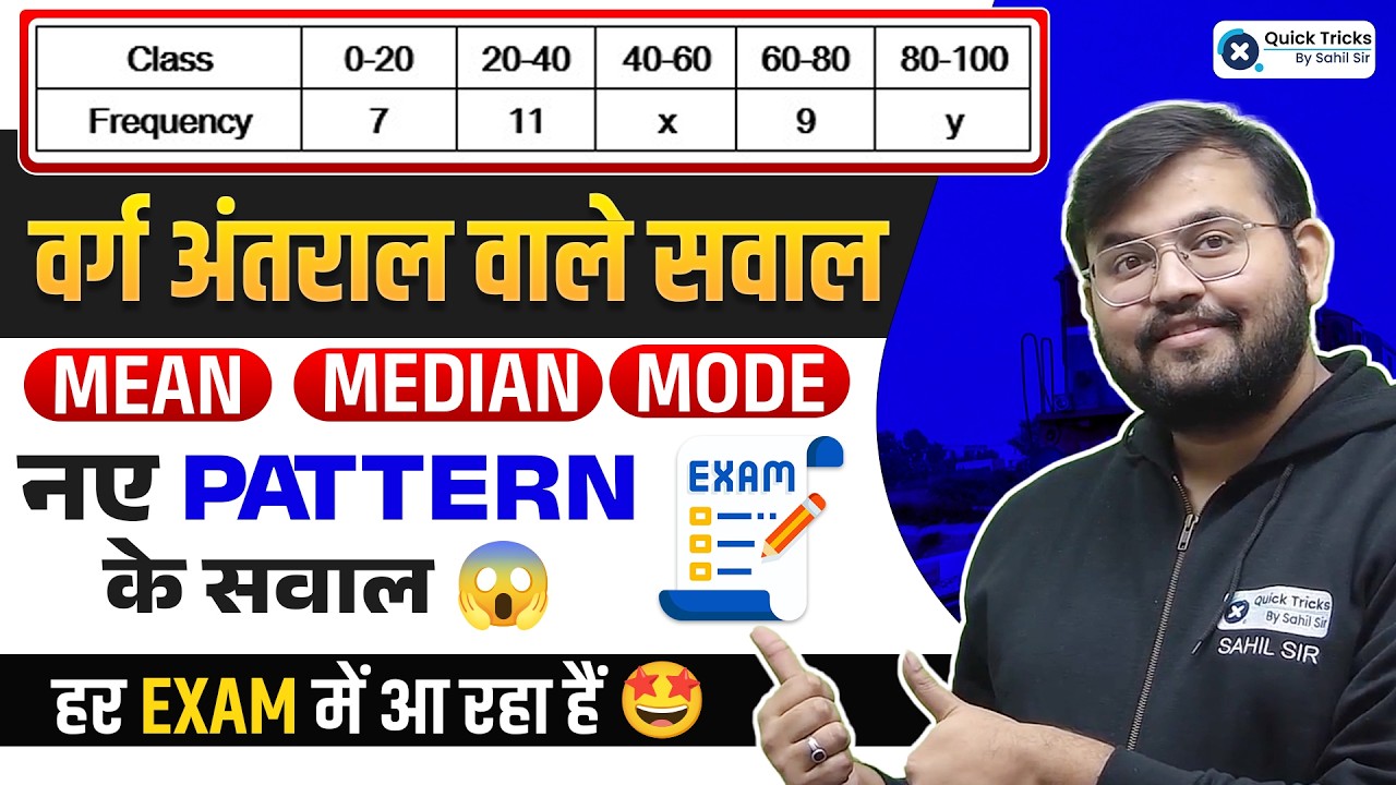 Statistics Mean, Mode & Median New Pattern🔥 | Sahil Sir