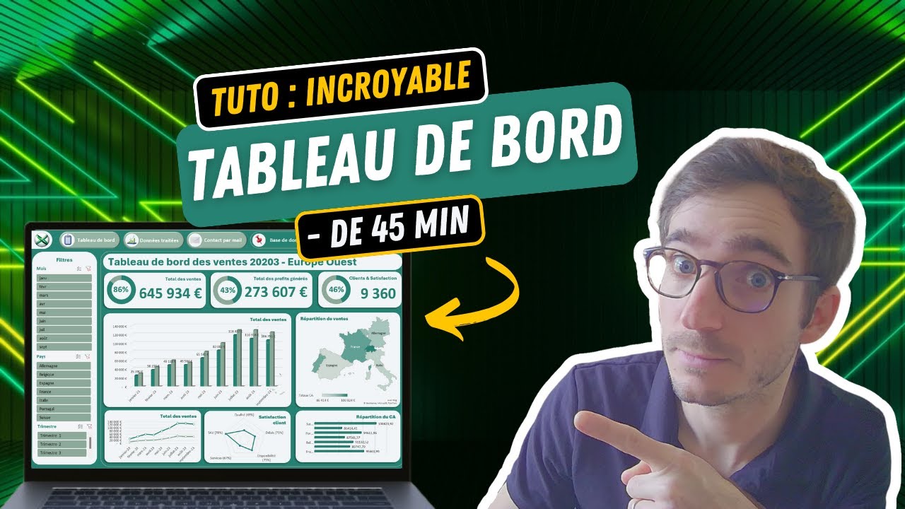 Créer un tableau de bord Excel interactif en 45 min