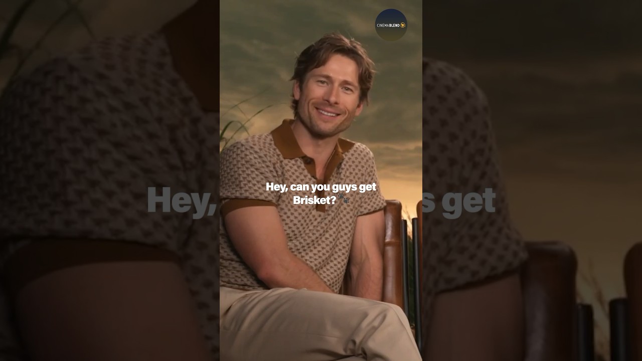 Glen Powell's Dog Brisket Steals the Show at 'Twisters' Event