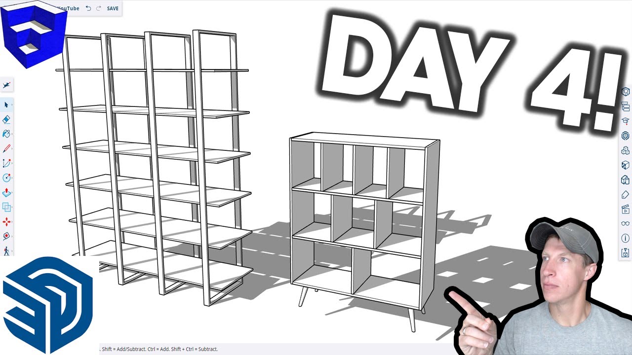 SketchUp in 30 Days: Day 4 - Shelves Modeling ๐ ๏ธ