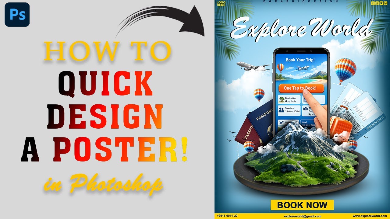 Design a Stunning Travel Poster in Photoshop 2026 – Step-by-Step Tutorial!