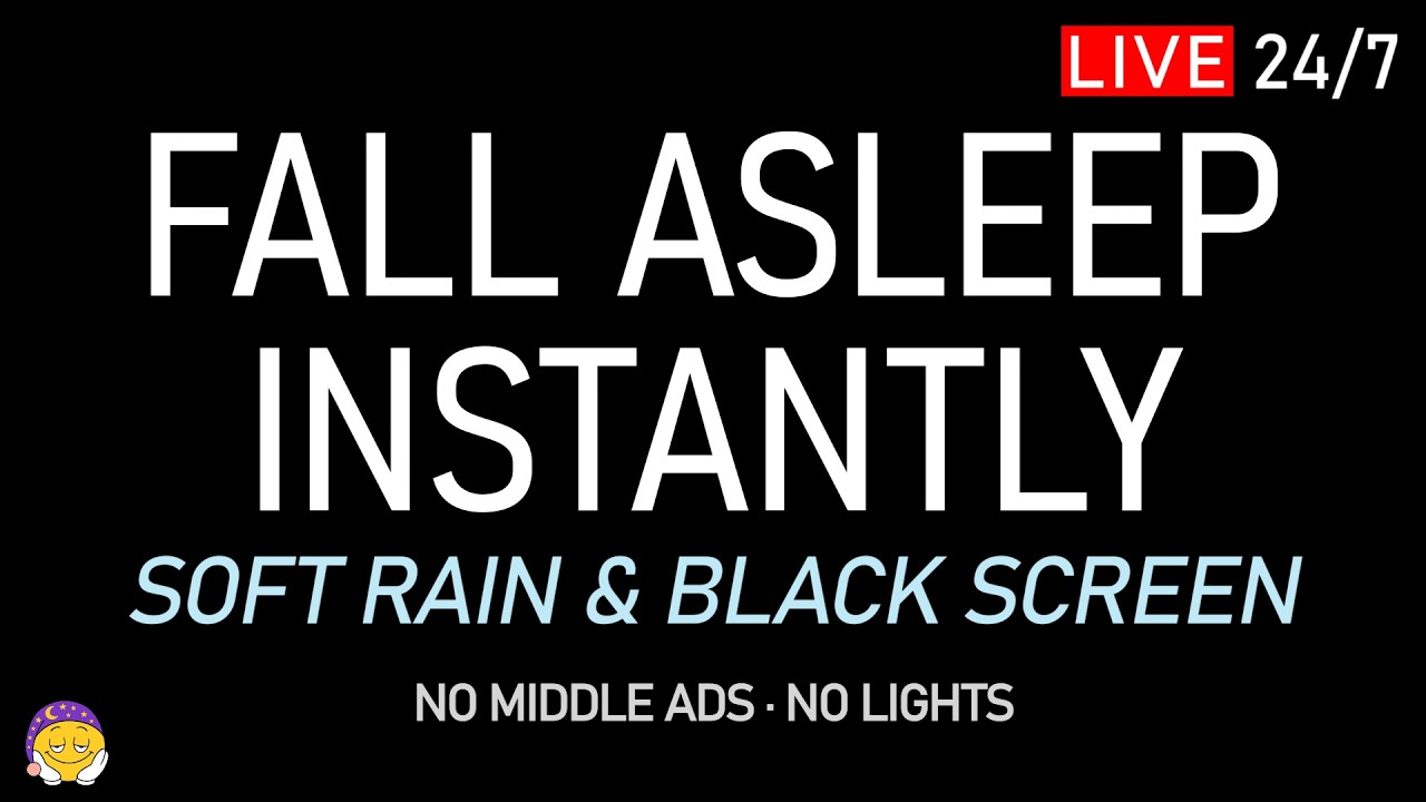 Fall Asleep Fast with Rain Sounds & Black Screen 🌧️