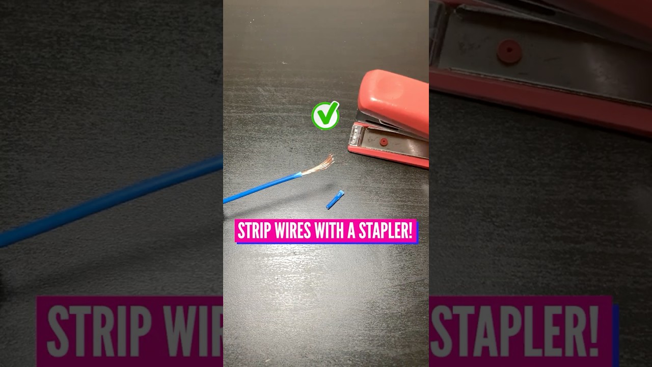 Quick & Safe Wire Stripping Hack Using a Stapler 🔧