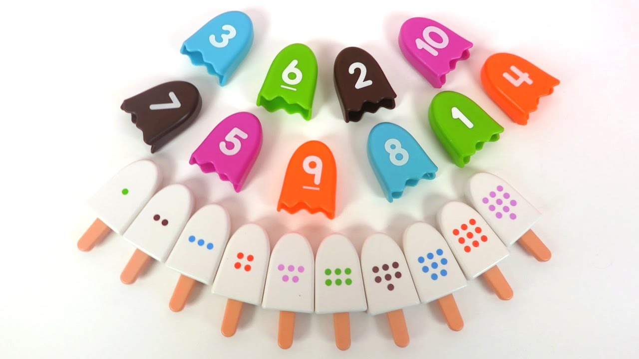 Apprenez les chiffres en français avec des glaces colorées 🍦