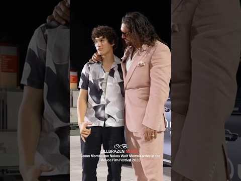 Jason Momoa son Nakoa Wolf Momoa arrive at the Venice Film Festival 2025.