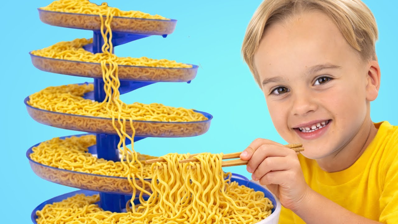 Kids Make Rainbow Somen Noodles 🍜: Teamwork Lesson