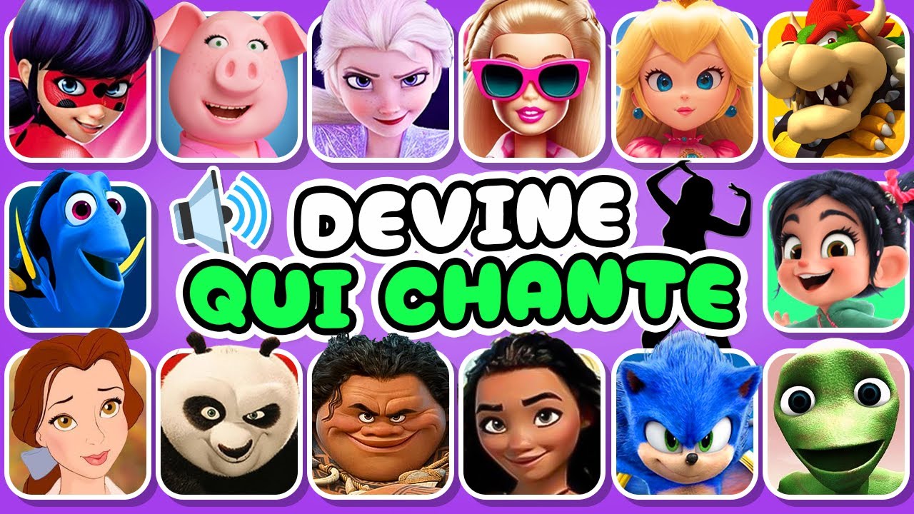 Devine 50 Chansons Disney, Bob l'Éponge, Poppy, Vaiana, Elsa et Crazy Frog