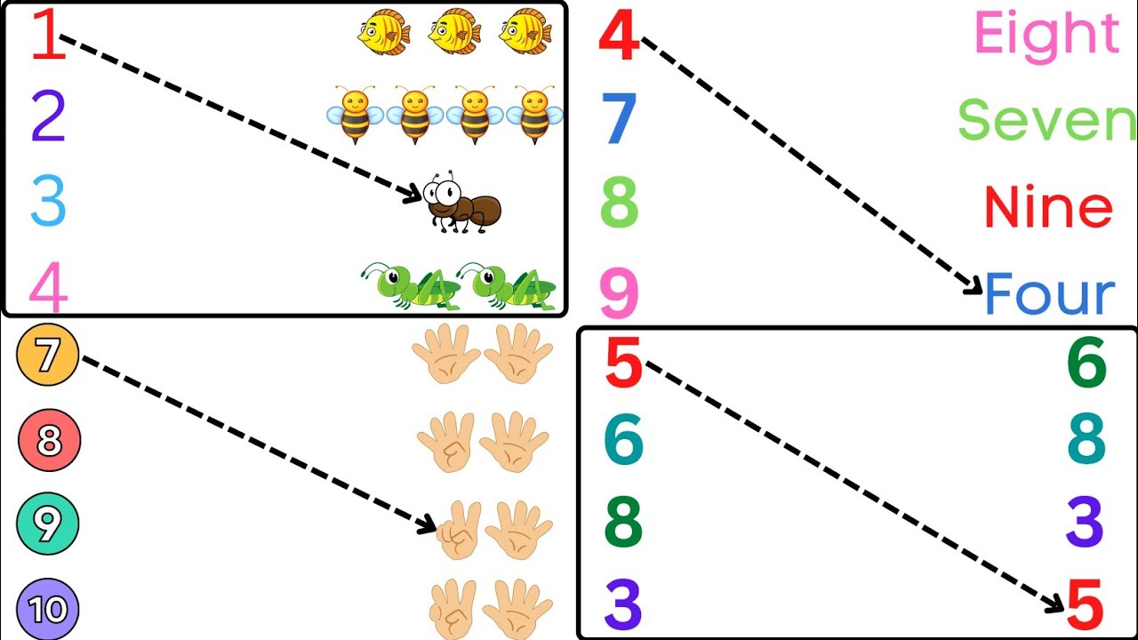 123 Fun 123 Number Matching Math Worksheet for LKG & UKG Kids 🧮