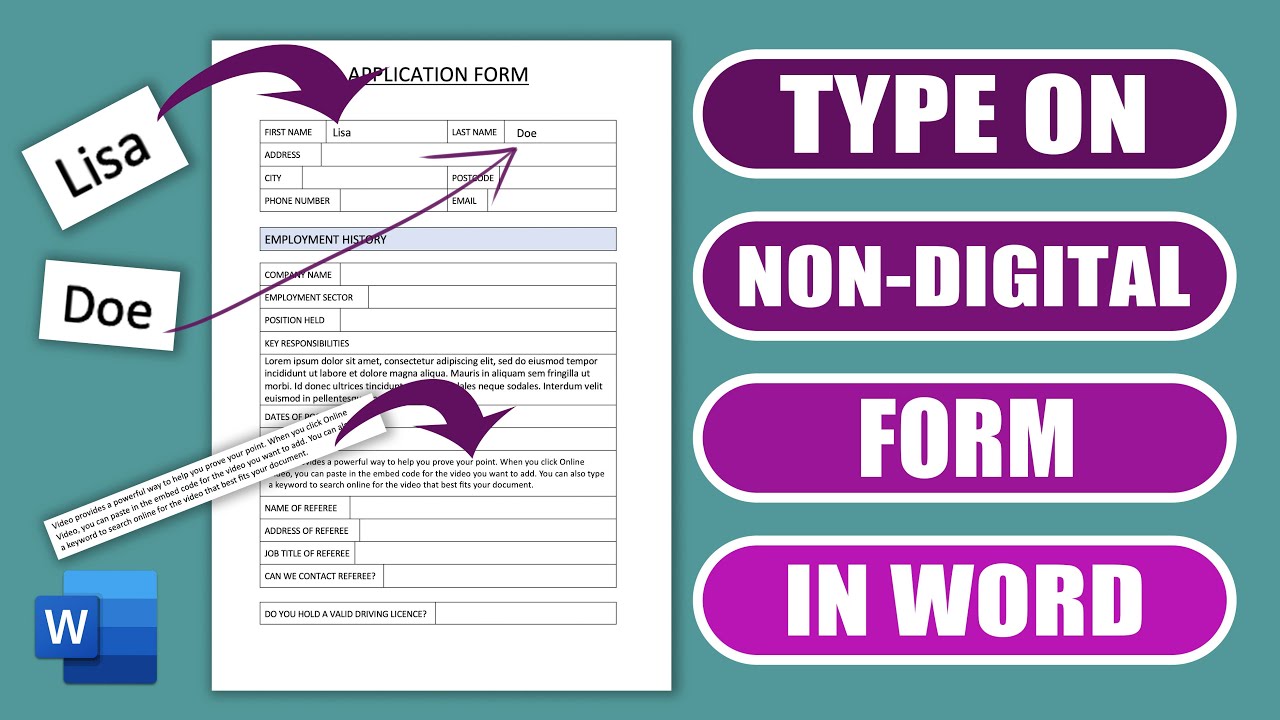 How to Fill Out a Non-Digital Form in Word ✍️