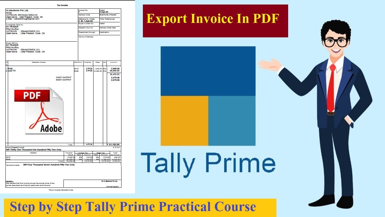 Exporting Sales Invoices as PDF in Tally Prime
