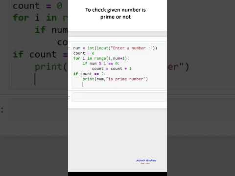 To check given number is prime or not in python ( python for beginners )