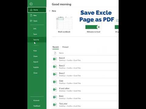 How to Save Excel current Page As PDF #shorts #exceltips