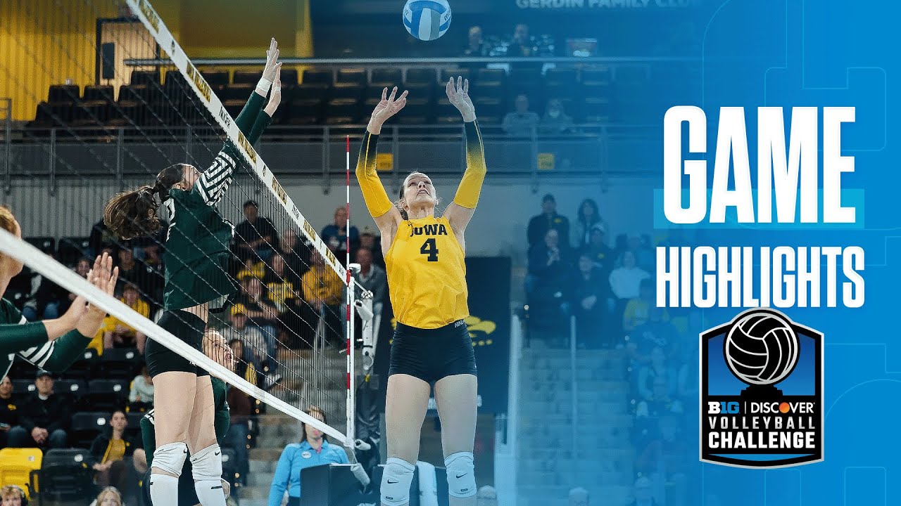 Michigan State vs Iowa Volleyball Highlights 🏐