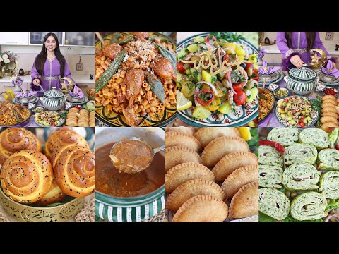 طاولة أول يوم رمضان🌙شربة بالحوت-مقرونة صالصة بالدجاج- بريك دنوني-خبز أزعر-سلاطة قرنيط-رولي أملات❤️