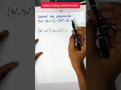 Subtracting polynomials (9x^2-4x+11)-(3x^2-2x+2) #mathshorts #polynomials #shorts