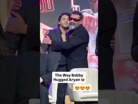 Lord Bobby Deol HUGS Aryan Khan at The Bads of Bollywood trailer launch 🥹❤️ #bobbydeol #aryankhan
