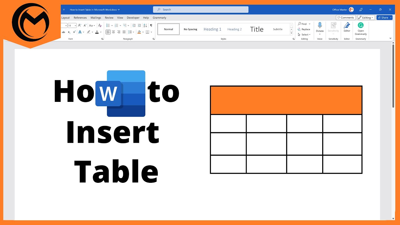 Insert a Table in Word 365 📋