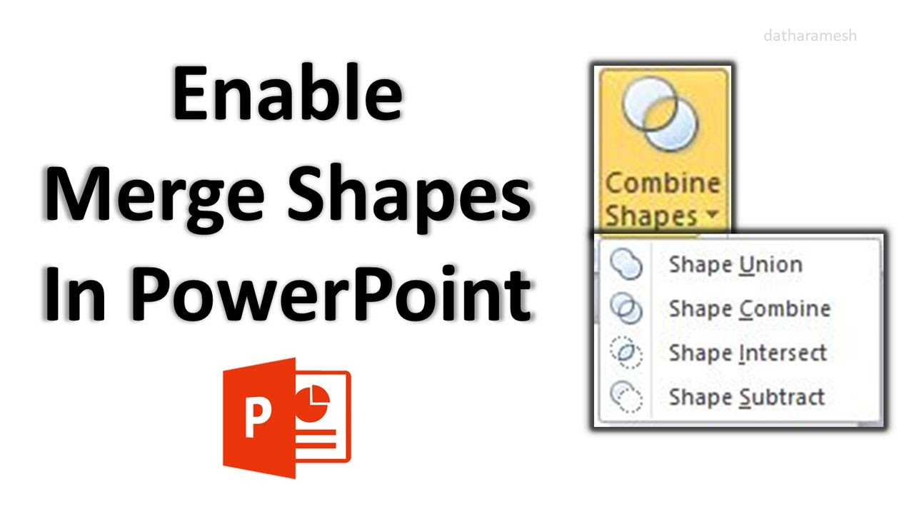 Enable Merge Shapes in PowerPoint 2010