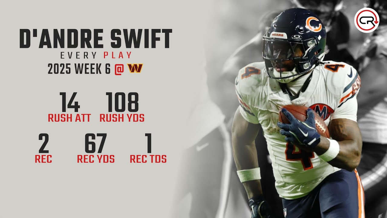 D'Andre Swift Week 6 Highlights: 108 Yards & Big Plays vs Commanders π