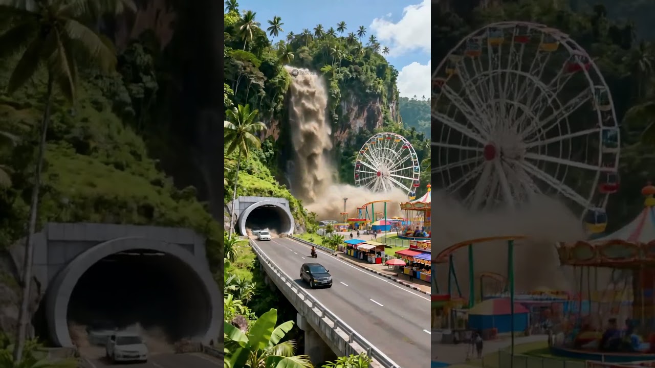 Gempa Kuat dan Banjir Bandang Hancurkan Terowongan dan Jalan Utama! 🌊 #Viral