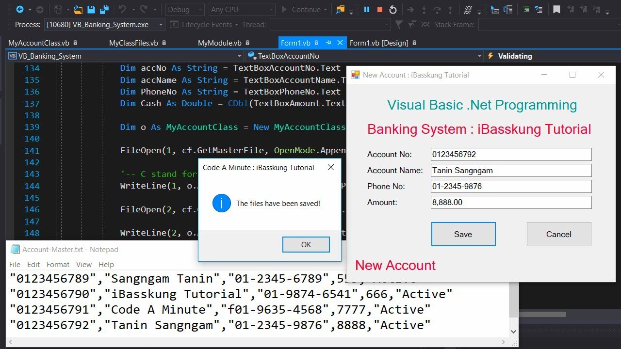 Bank Management System in VB.NET & CSV (Part 1/3)