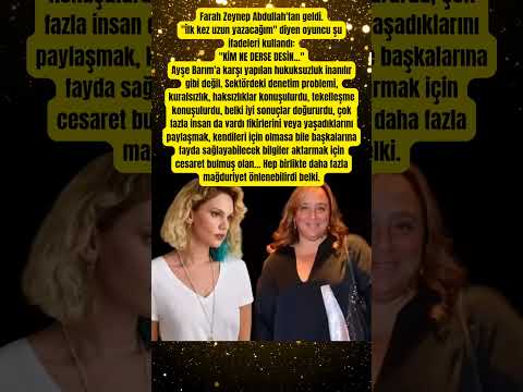 Farah Zeynep Abdullah' dan, Ayşe Barım İçin Uzun Tepki Paylaşımı #shorts #paraisletmecisi