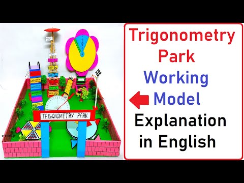 trigonometry park working model (3D) explanation in english maths project - maths tlm | craftpiller