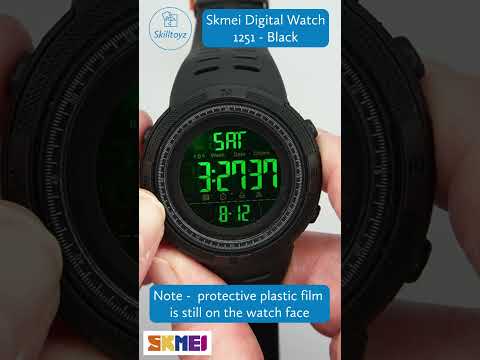 Skmei Digital Sports Watch 1251 Black. Back light, chronograph with split, timer, waterproof to 50m