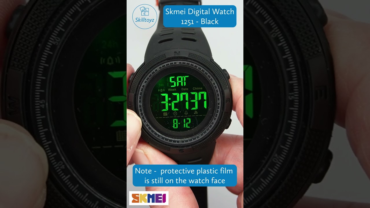 Skmei 1251 Black Digital Sports Watch β Waterproof & Multi-Function β