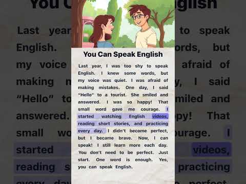You Can Speak English | English Reading and Listening Practice #englishforbeginners