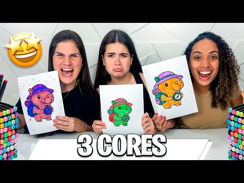 COLORINDO COM TRÊS CORES! ELA PERDEU FEIO!
