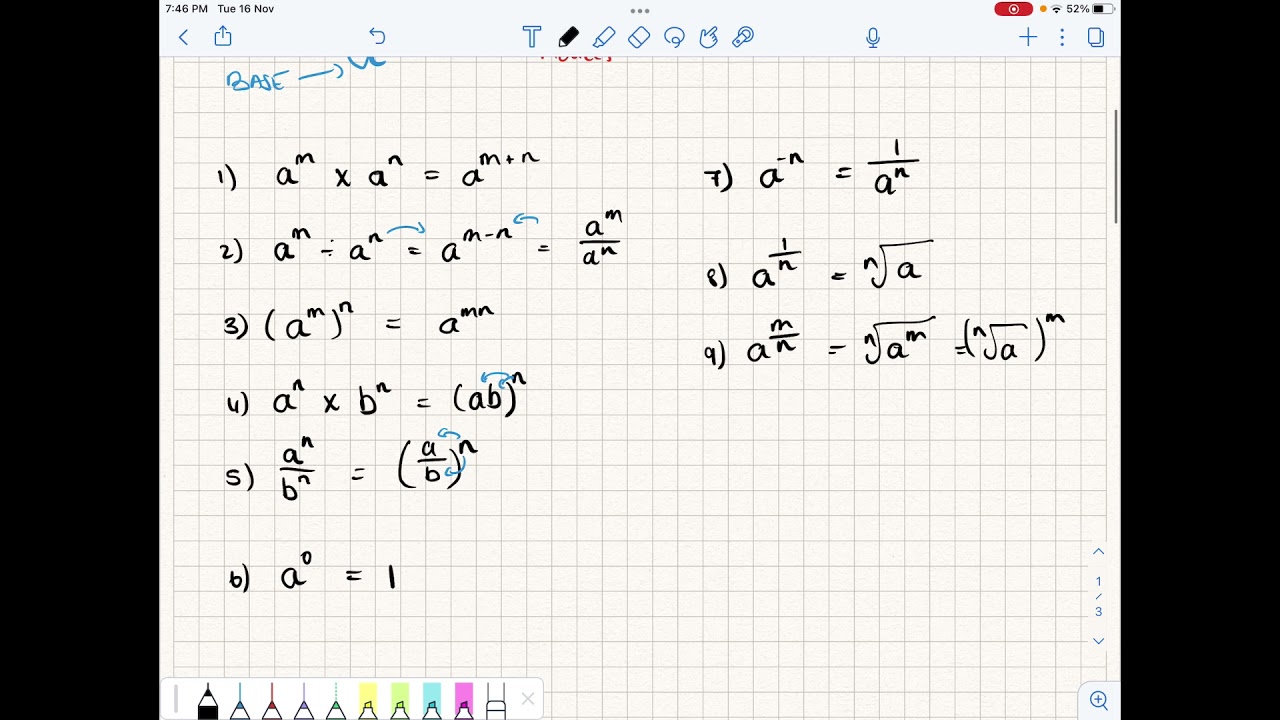 Simplifying expressions involving indices
