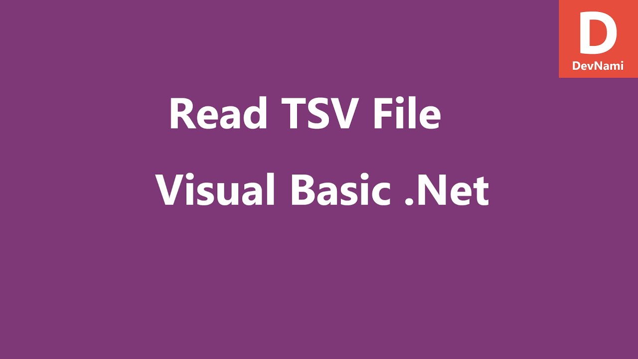 Read TSV Files in Visual Basic .NET