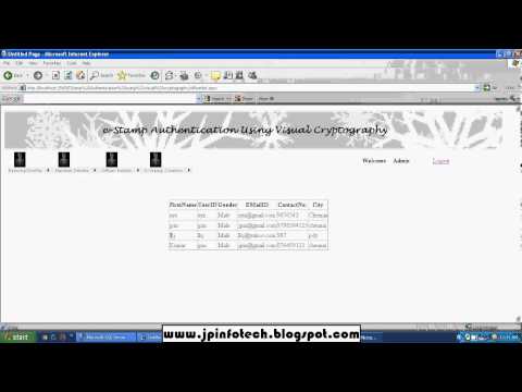 E-Stamp Authentication using visual cryptography | Asp.net, C#.net, Final Year Project