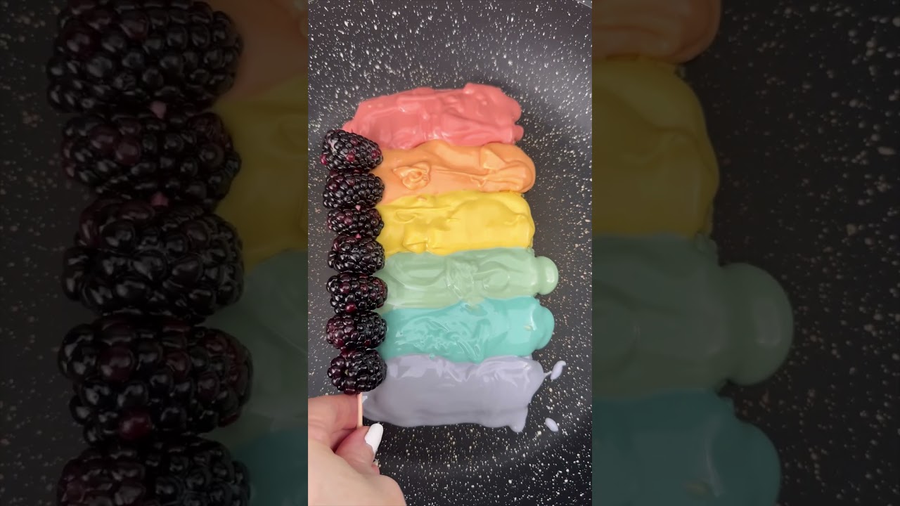 Homemade Rainbow Striped Chocolate Blackberries π