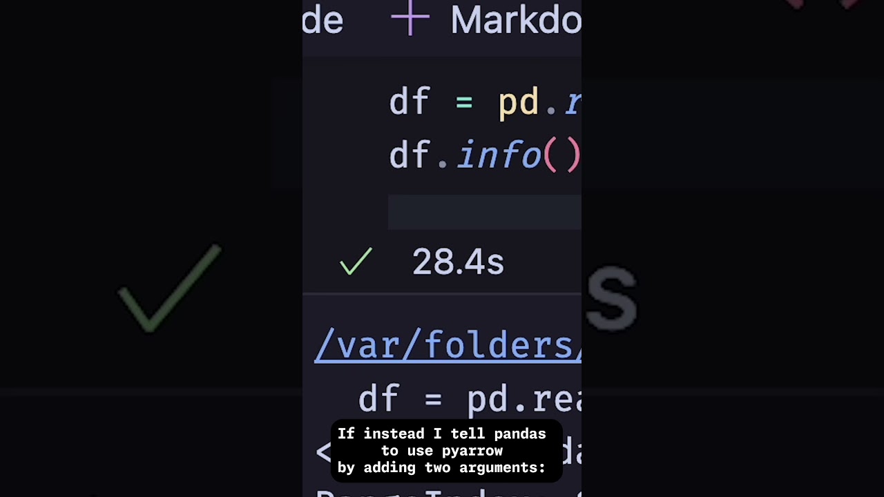 Pandas read_csv() 5x faster with pyarrow!
