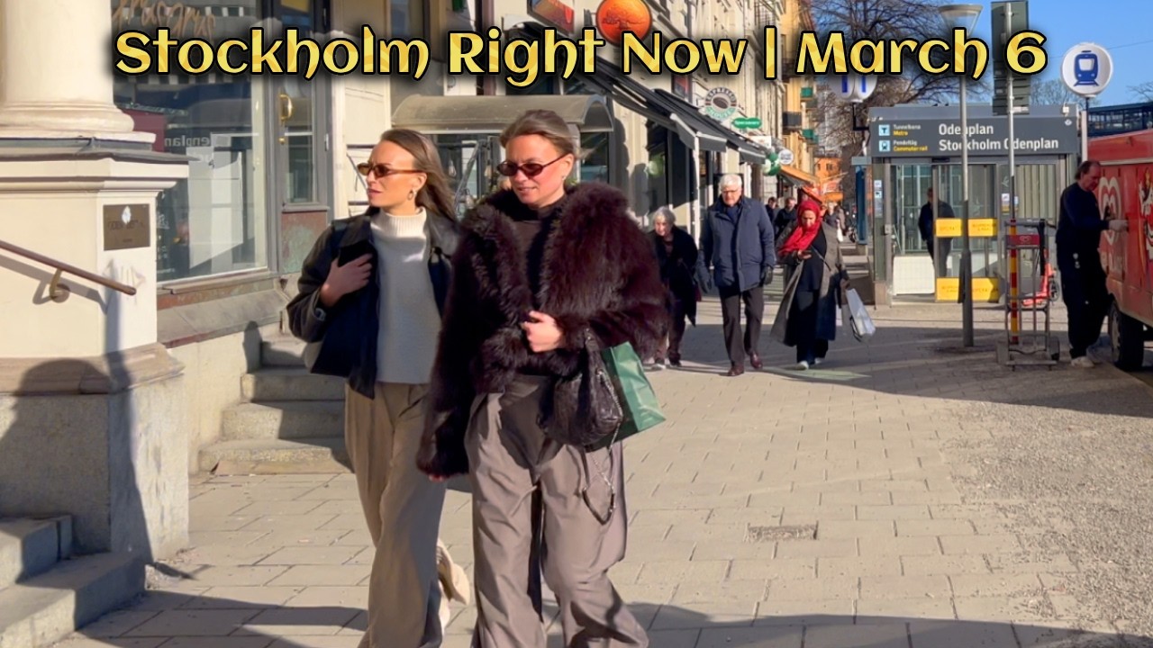 Stockholm Right Now – March 6 | 4K City Walk